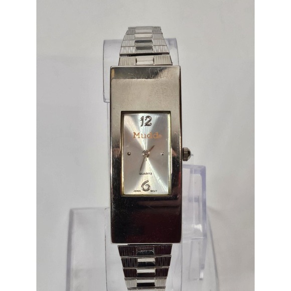 Petite Mudd MD102 Ladies Analo Chrome Silver Quartz Watch New Battery Running - Picture 1 of 13